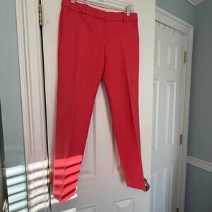 AT Loft Straight Leg Marisa Tailored Trouser Dress Pant Coral Pink 2 NWOT